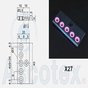 Sứ Ceramic dẫn sợi Ascotex X27 – 5 Eyelet Plate 